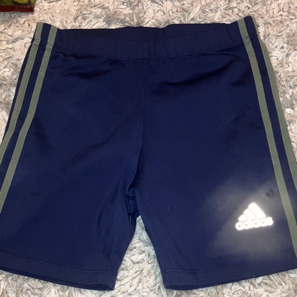 adidas Other - Adidas Dark Blue Shorts with Green Stripes Vintage Kids Large